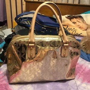 Gold Metallic Satchel Purse